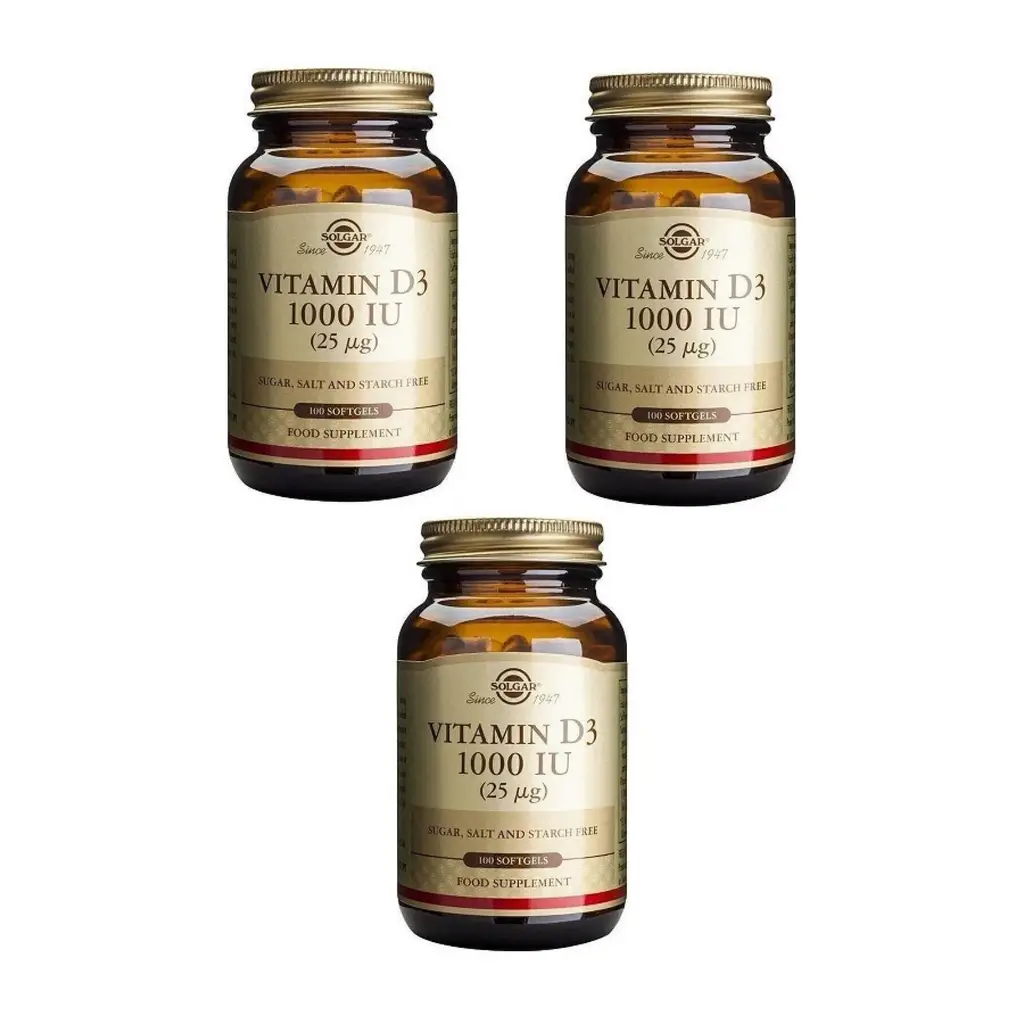 Solgar Vitamin D3 1000ıu 100 Kapsül 3 Adet