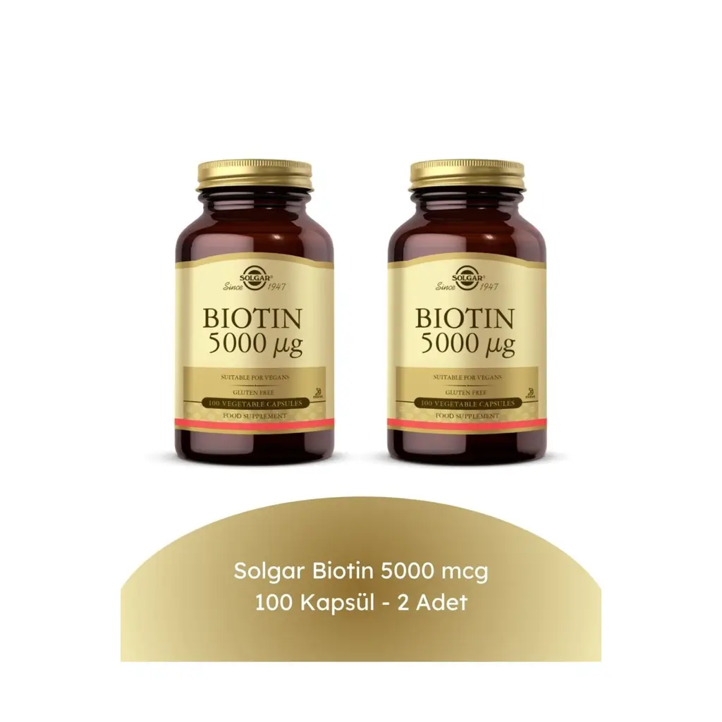Solgar Biotin 5000 Mcg 100 Kapsül 2 Adet