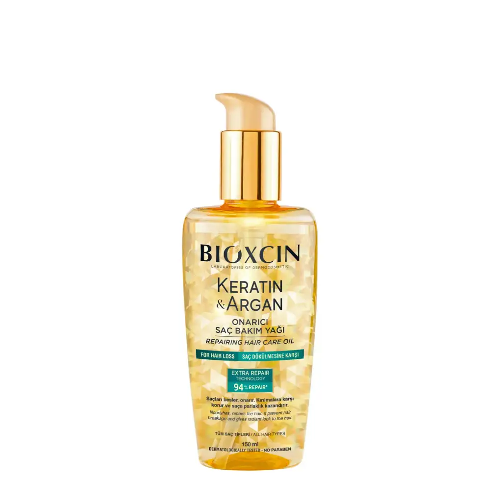 Bioxcin Keratin & Argan Onarıcı Saç Bakım Yağı 150 Ml - Yıpranmış Ve Hasar Görmüş Saçlar