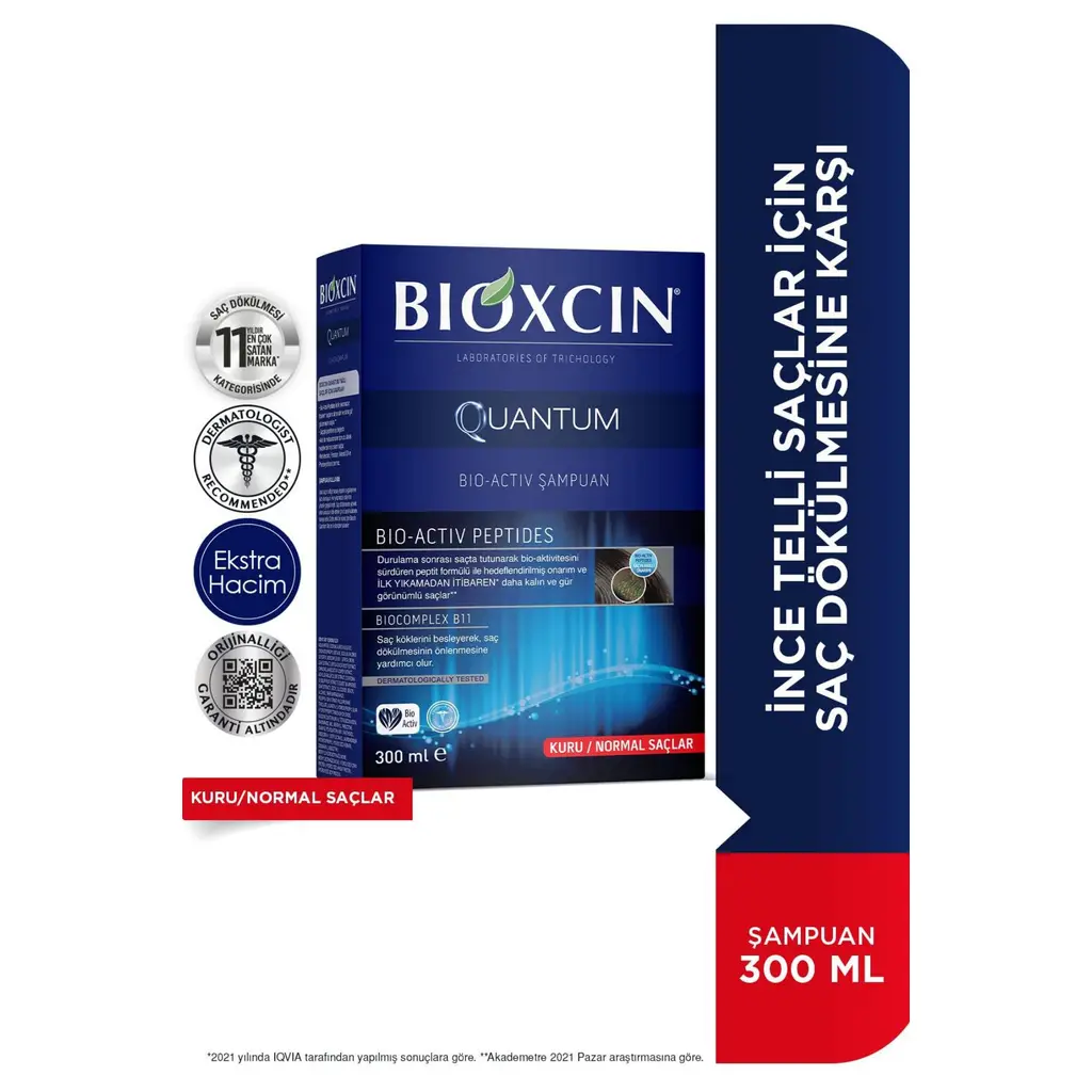 Bioxcin Quantum Şampuan Kuru Ve Normal Saçlar Için 300 Ml - Ince Telli Saçlar Için Dökülme Şampuanı