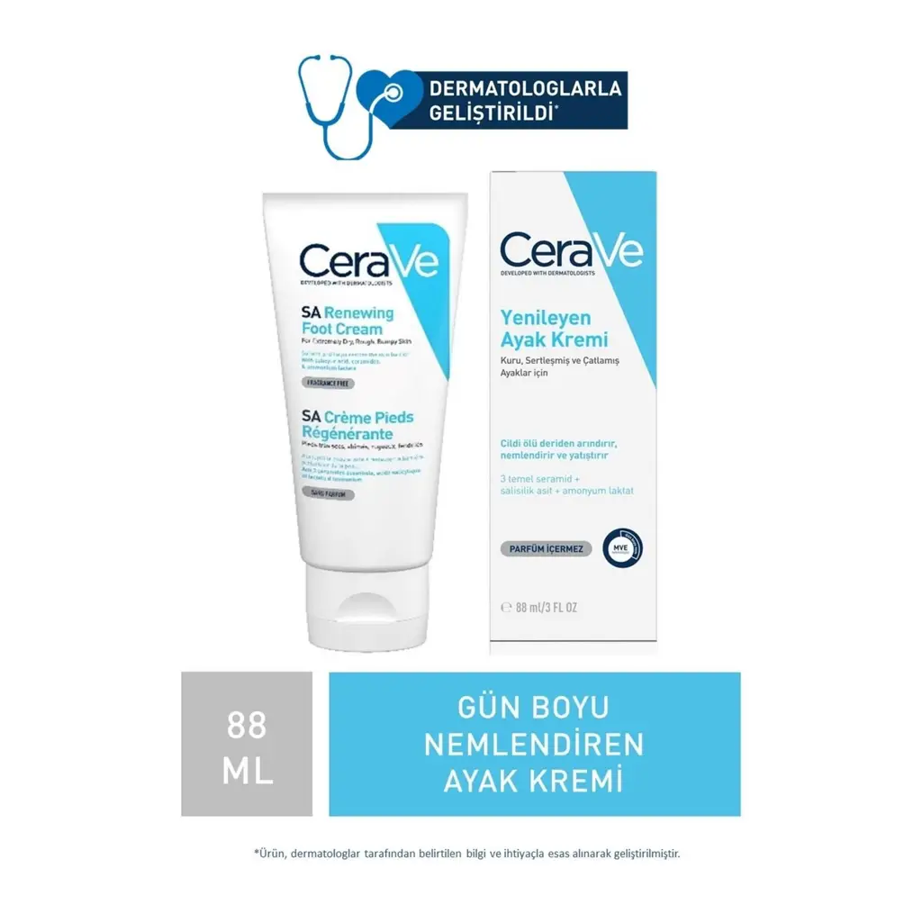 CeraVe Sa Renewing Foot Cream 88 Ml - Yenileyici Ayak Kremi