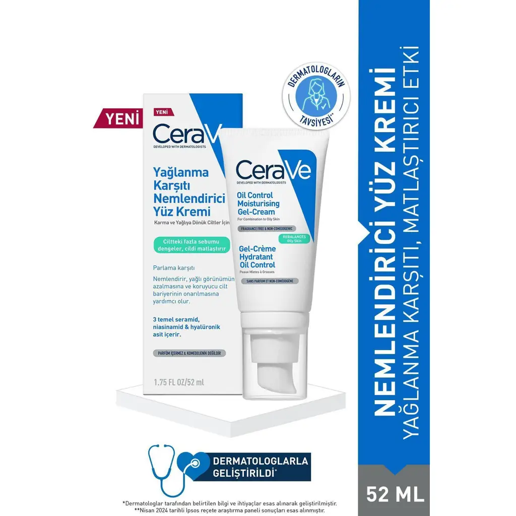 Cerave Yağlanma Karşıtı Nemlendirici Yüz Kremi 52 ml
