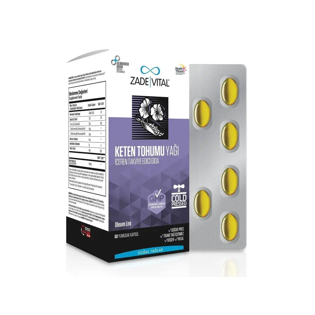 Zade Vital Keten Tohumu Yağı 60 Yumuşak Kapsül