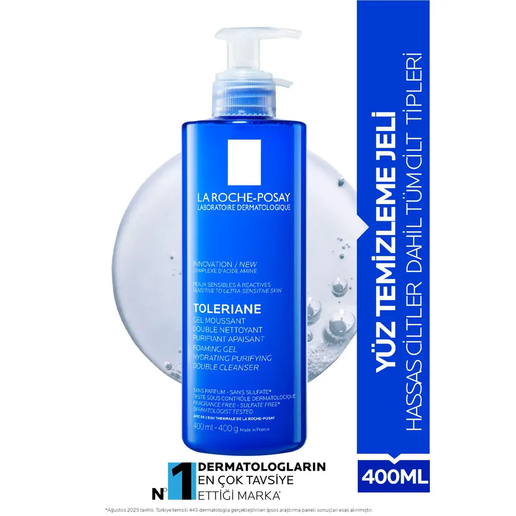La Roche Posay Toleriane Hassas Ciltler Dahil Tüm Ciltler İçin Temizleme Jeli 400 ml