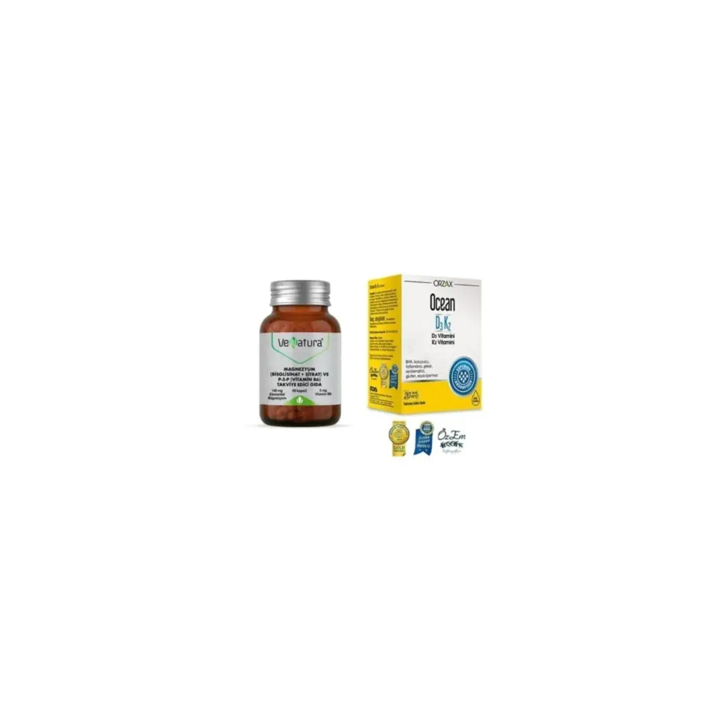 Venatura Magnezyum Bisglisinat+sitrat+p5p+b6 60 Kapsül Ve Ocean D3k2 Damla 20 Ml