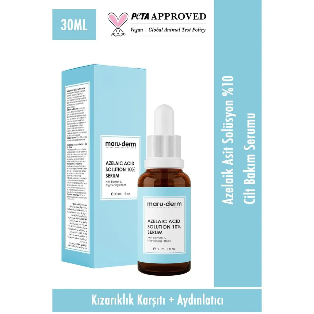 Maruderm Azelaik Asit Solüsyon %10 Aydınlatıcı Leke Karşıtı Cilt Bakım Serumu 30 Ml