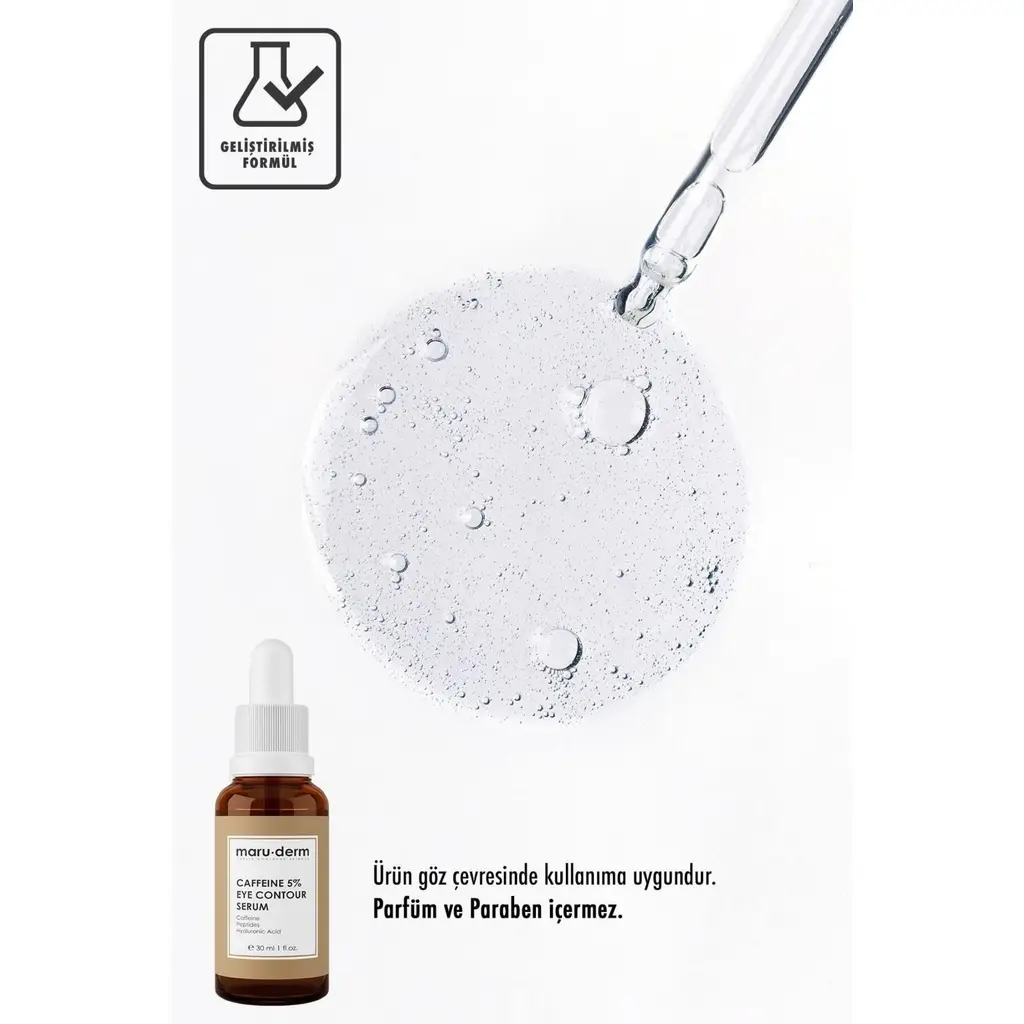 Maruderm Caffeine %5 + Peptides + Hyalüronik Asit Göz Çevresi Serumu 30 ml