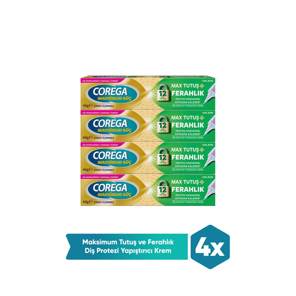 Corega Maksimum Güç Tutuş Ferahlığı 40 gr 4 Adet