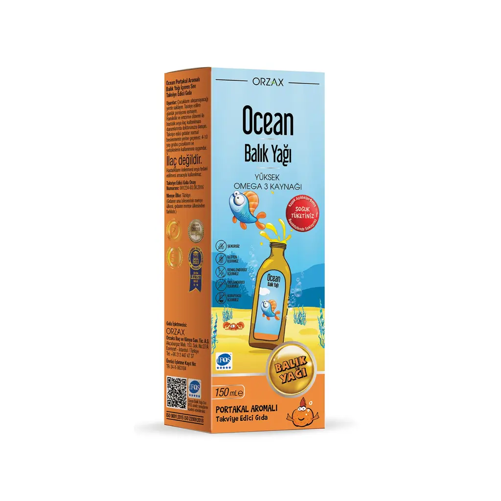 Ocean Omega 3 Portakallı Balık Yağı 150ml