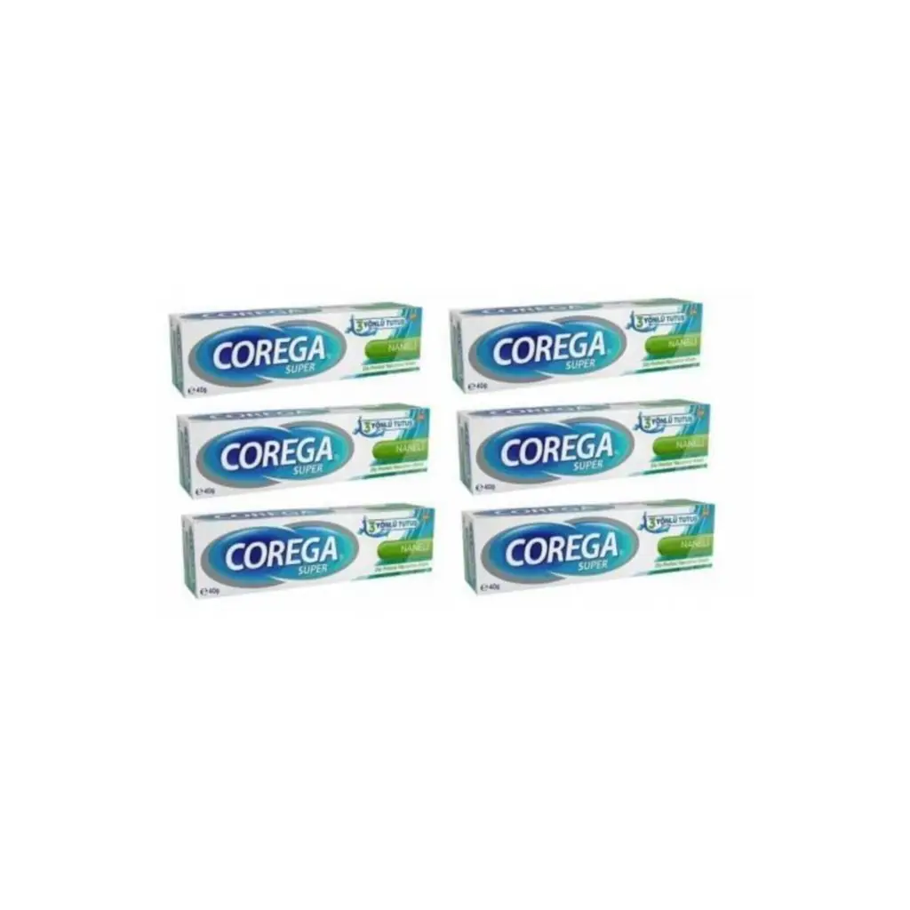 Corega Süper Protez Yapıştırıcı Naneli Krem 40 gr 6 Adet