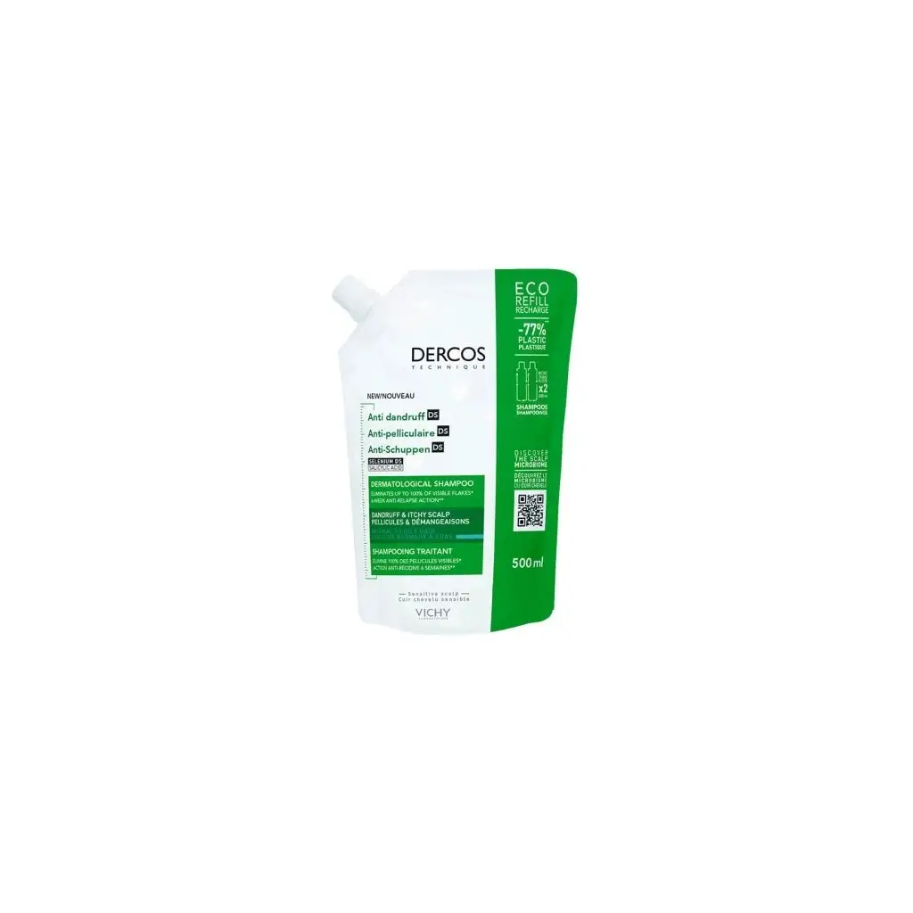 Vichy Dercos Anti-dandruff Kepek Karşıtı Şampuan, Normal & Yağlı Saçlar, Yeniden Dolum Paketi 500 Ml